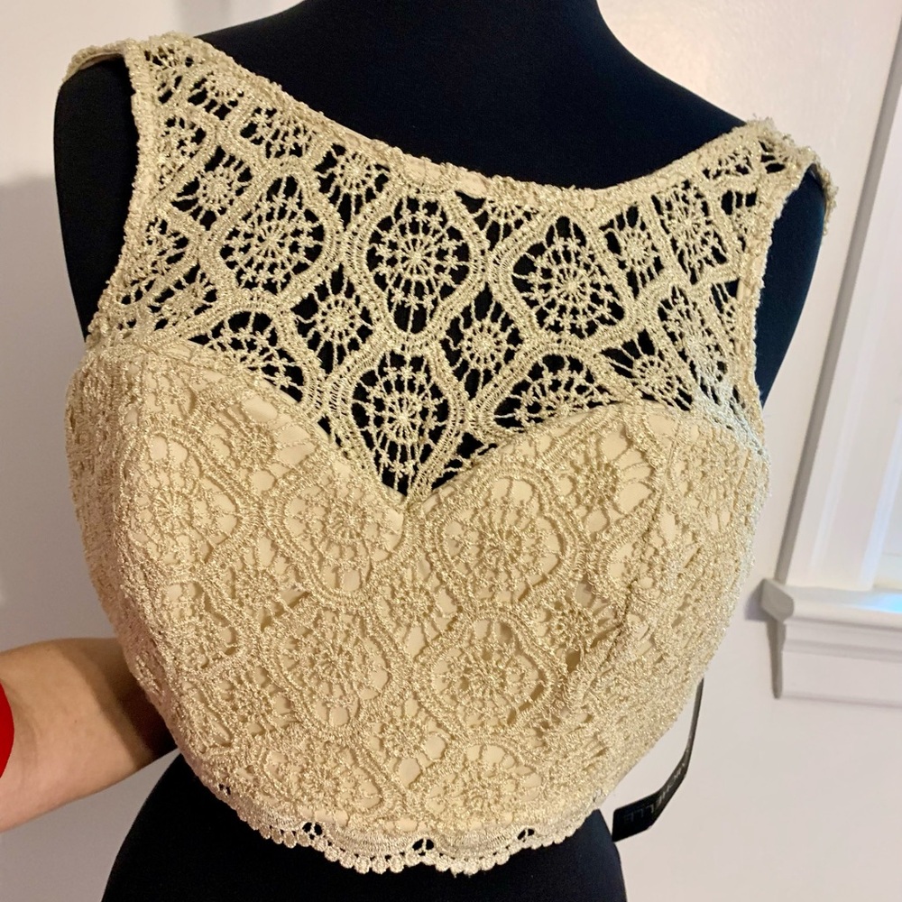 Lace formal Top fancy tank top embellished cropped shirt cocktail attire